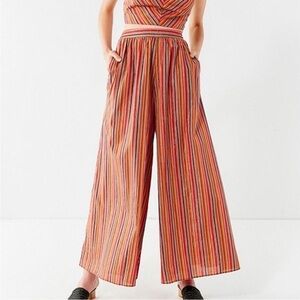 UO Wind Song Wide Leg Pants Urban Outfitters Sz S striped